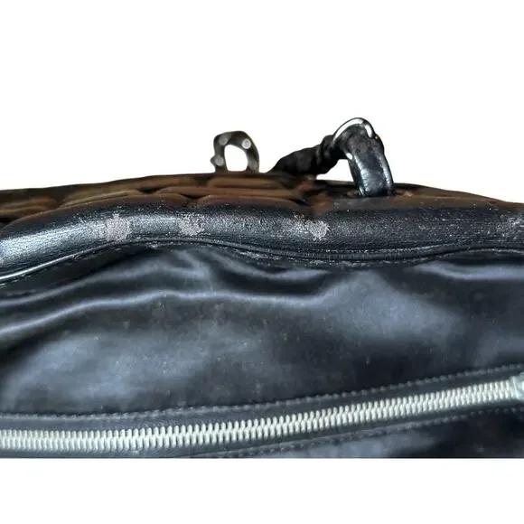 CHANEL Frozen Black Quilted Vinyl Chocolate Bar Large Grand Shopper Tote Bag - Picture 10 of 11